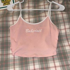 Pink Babydoll Crop Top